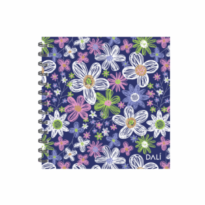 Cuaderno Espiral Cuadrado Flores Grandes 80 hojas DALI