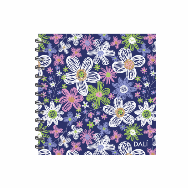 Cuaderno Espiral Cuadrado Flores Grandes 80 hojas DALI