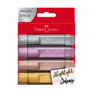 Estuche Destacador Metalizado Clásico x4 Faber-Castell