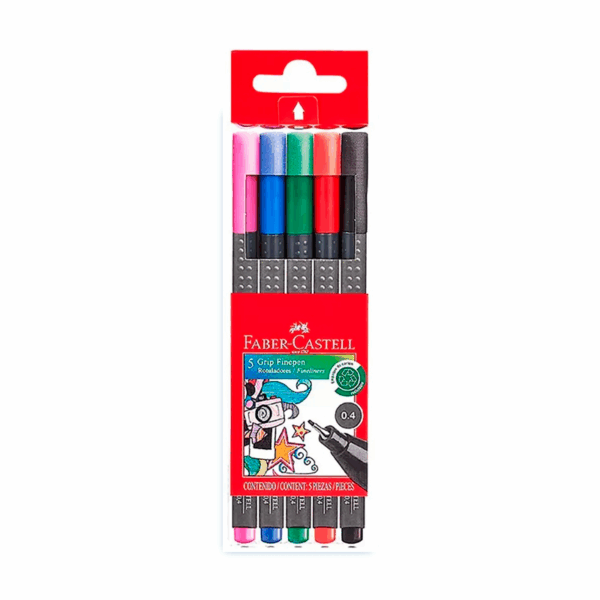 Fibras Colores Clasicos Trazo Fino x5 Faber-Castell