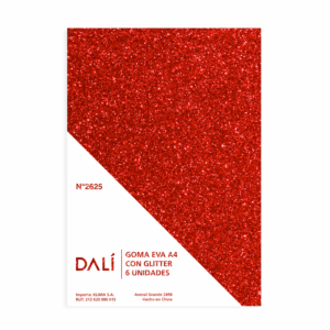 Goma Eva Glitter A4 Colores Fuertes DALI x6